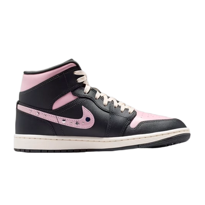 Nike Women's Jordan 1 Mid Se Iced Carmine Shoes - Anthracite / Metallic Silver / Iced Carmine / Sail / Coconut Milk - Just For Sports