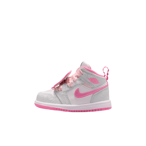 Nike Kids' Jordan 1 Mid Se Spring Flowers (Td) Shoes - Vast Grey / Pink Glow / Pearl Pink - Just For Sports