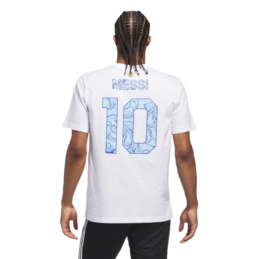 Adidas Men's M Messi N&N Away Graphic Tee Apparel - White - Just For Sports