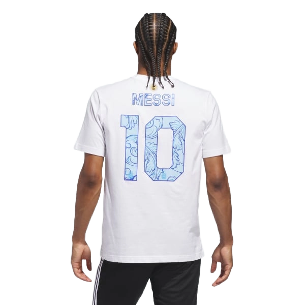 Adidas Men's M Messi N&N Away Graphic Tee Apparel - White - Just For Sports
