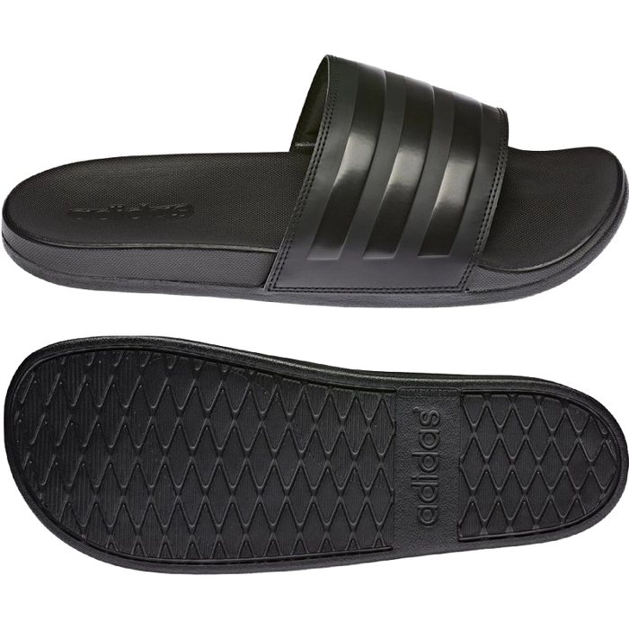 Adidas Men's Adilette Comfort Slides Shoes - Core Black / Core Black / Core Black - Just For Sports