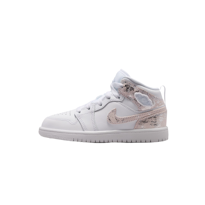 Nike Kids' Air Jordan 1 Mid Se Shoes - White / Field Silver - Just For Sports