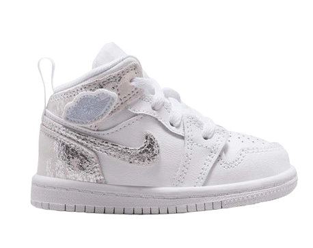Nike Kids' Jordan 1 Mid Se Shoes - White / Field Silver - Just For Sports