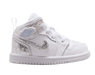 Nike Kids' Jordan 1 Mid Se Shoes - White / Field Silver - Just For Sports