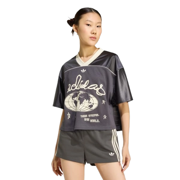 Adidas Women's Originals Cropped Soccer Jersey Apparel - Utility Black - Just For Sports