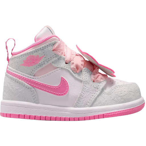 Nike Kids' Jordan 1 Mid Se Spring Flowers (Td) Shoes - Vast Grey / Pink Glow / Pearl Pink - Just For Sports