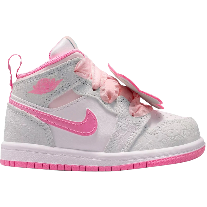 Nike Kids' Jordan 1 Mid Se Spring Flowers (Td) Shoes - Vast Grey / Pink Glow / Pearl Pink - Just For Sports