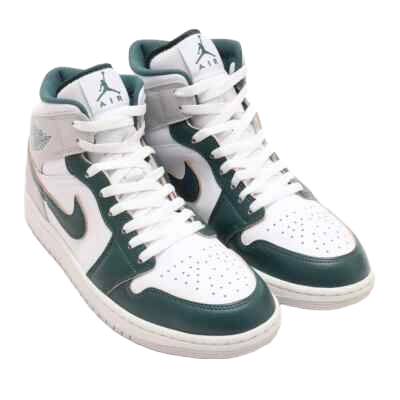Nike Men's Air Jordan 1 Mid Se Shoes - White / Sail / Neutral Grey / Oxidized Green - Just For Sports
