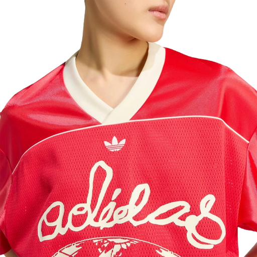 Adidas Women's Originals Cropped Soccer Jersey Apparel - Pure Ruby - Just For Sports
