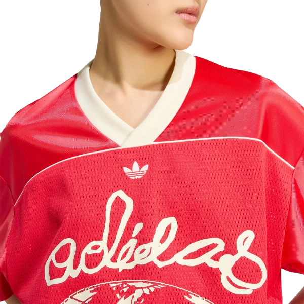 Adidas Women's Originals Cropped Soccer Jersey Apparel - Pure Ruby - Just For Sports