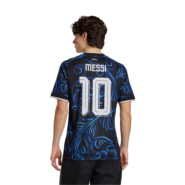 Adidas Men's Argentina 26 Away Messi Jersey Apparel - Black / Lucid Blue / Blue Burst - Just For Sports
