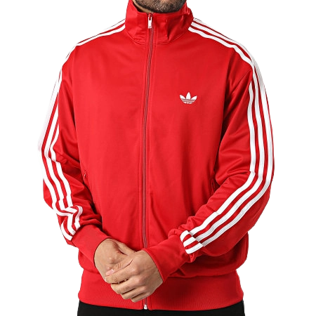 Adidas Men's Firebird Track Jacket Apparel - Better Scarlet / White - Just For Sports