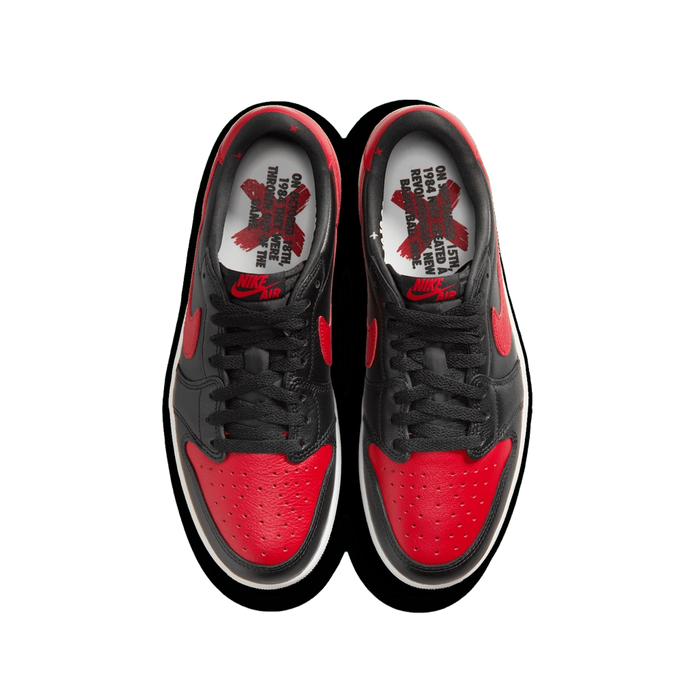 Nike Men's Jordan 1 Retro Low Og Banned Shoes - Black / Varsity Red / Summit White - Just For Sports
