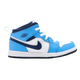 Nike Kids' Jordan 1 Mid Shoes - University Blue / White / Sail / Midnight Navy