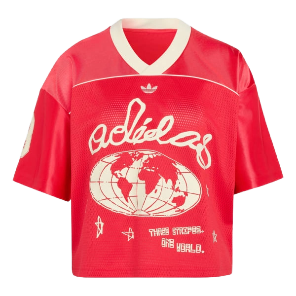 Adidas Women's Originals Cropped Soccer Jersey Apparel - Pure Ruby - Just For Sports