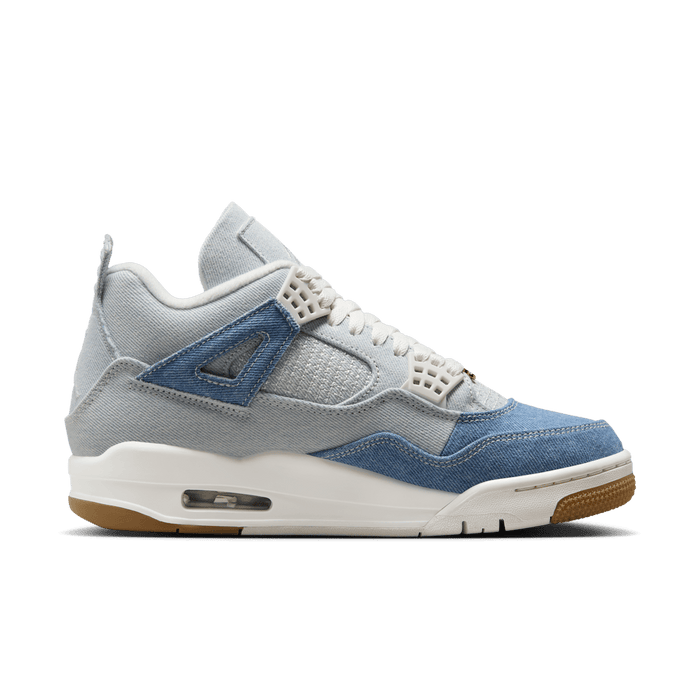 Nike Women's Air Jordan 4 Shoes - Sail / Gum Light Brown / Worn Blue / Sail / Metallic Gold - Just For Sports