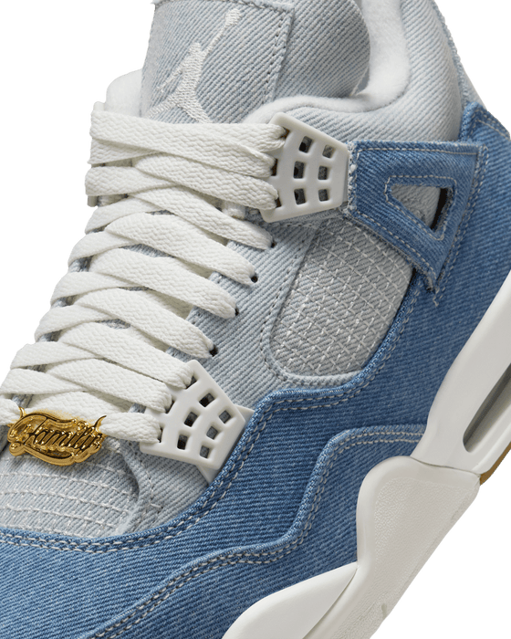Nike Women's Air Jordan 4 Shoes - Sail / Gum Light Brown / Worn Blue / Sail / Metallic Gold - Just For Sports